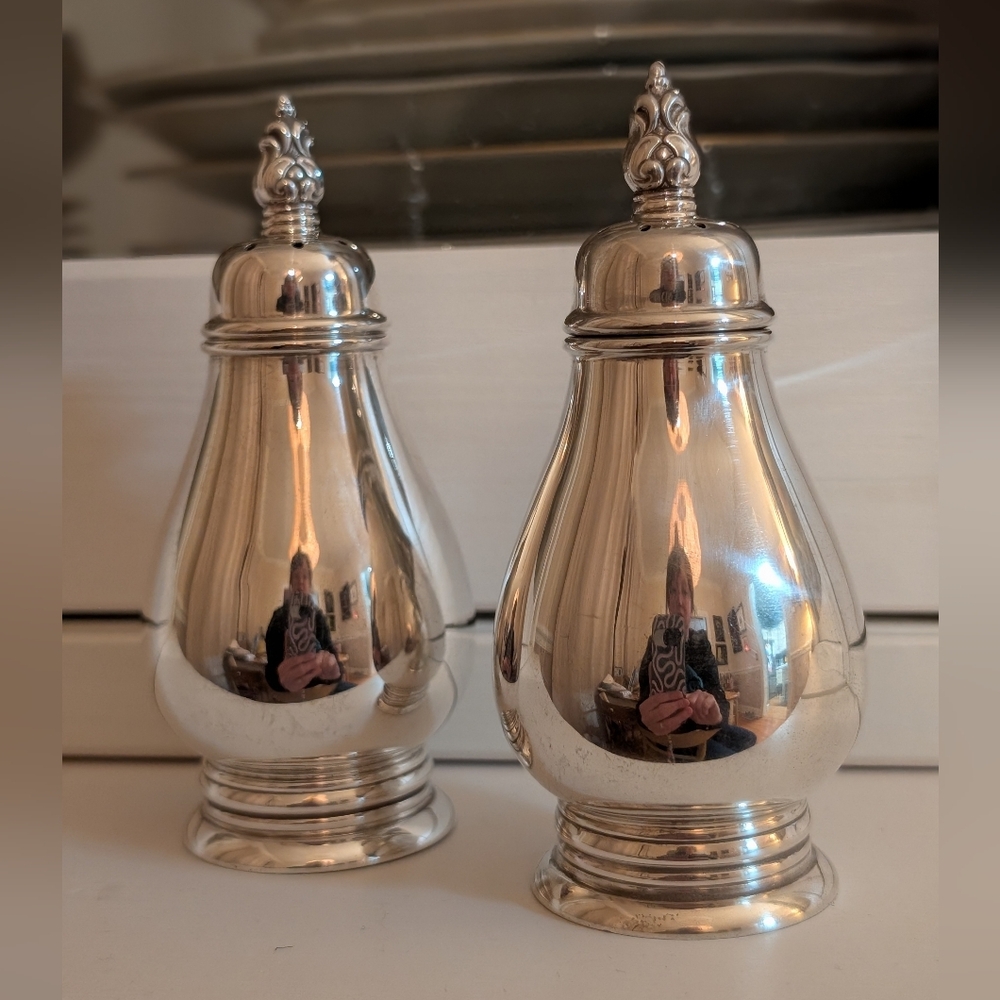 Royal Danish Sterling Silver Salt And Pepper, S107, 925, Antique